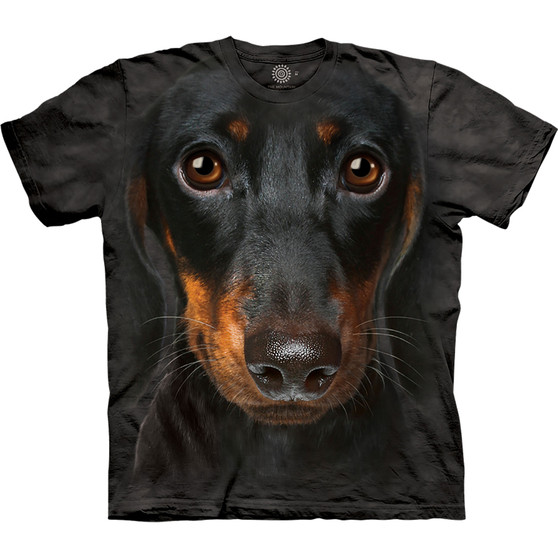 Liquid Blue Dachshund Face Classic Cotton T-Shirt