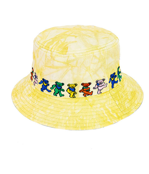 liquid blue Dancin Bear Tie-Dye Yellow Bucket Hat