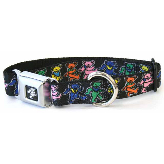 Liquid Blue Dancing Bear Dog Collar Lg Black