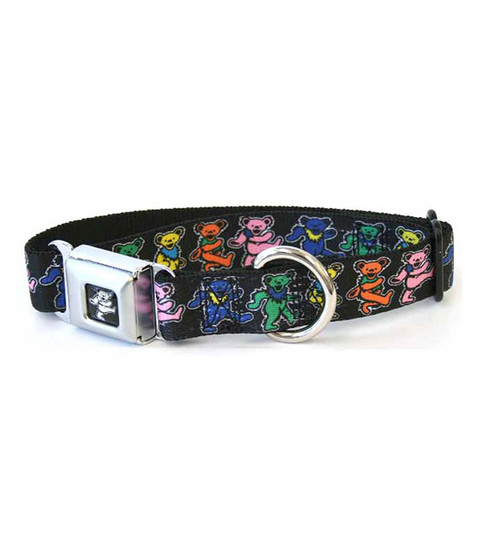 liquid blue Dancing Bear Dog Collar Lg Black