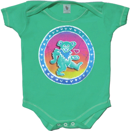 Liquid Blue Dancing Bear Green Onesie