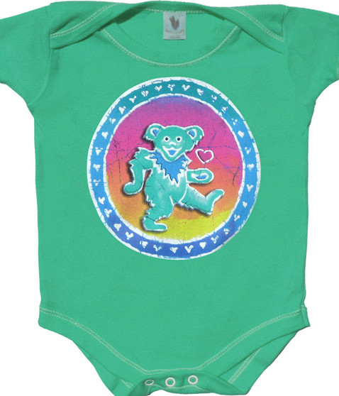 liquid blue Dancing Bear Green Onesie