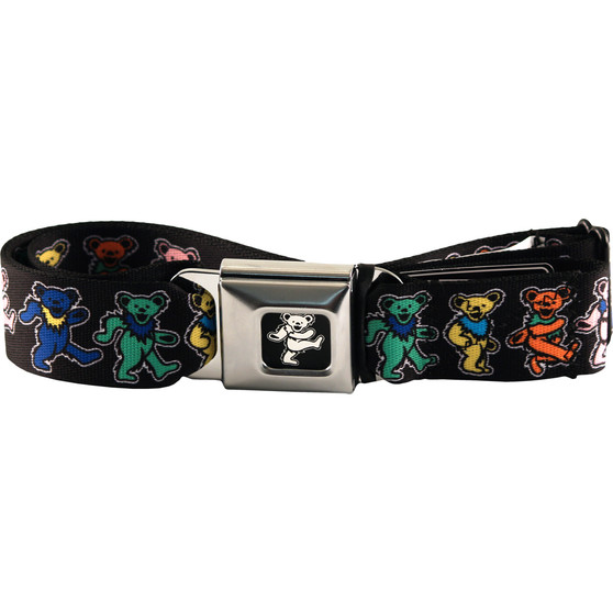 Liquid Blue Dancing Bear Seatbelt Belt Black