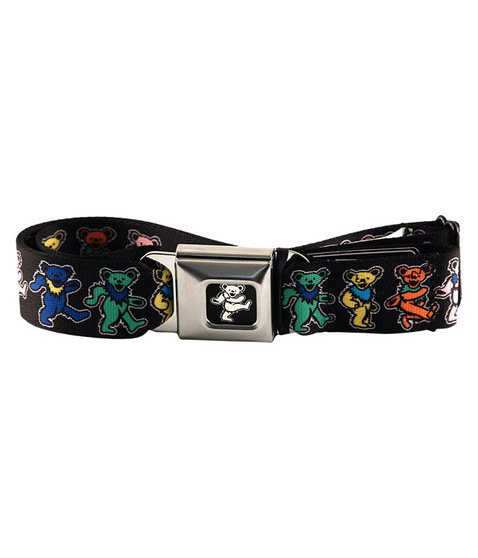 liquid blue Dancing Bear Seatbelt Belt Black