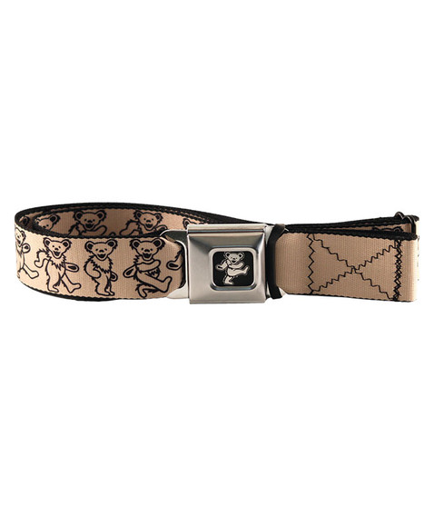 liquid blue Dancing Bear Seatbelt Belt Tan