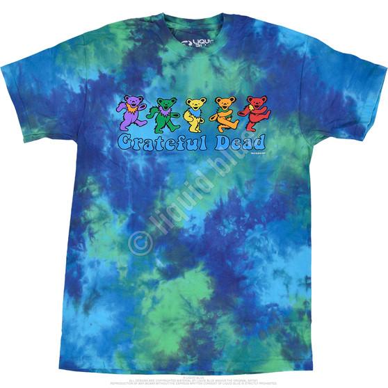 Liquid Blue Dancing Bears Tie-Dye T-Shirt