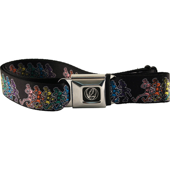 Liquid Blue Dancing Skeletons Seatbelt Belt Black