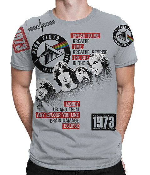 liquid blue Dark Side 1973 Grey T-Shirt