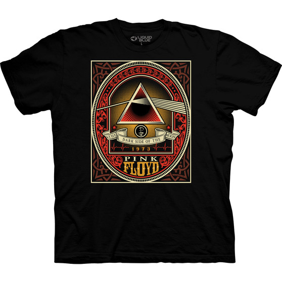 Liquid Blue Dark Side Vintage Poster Black T-Shirt