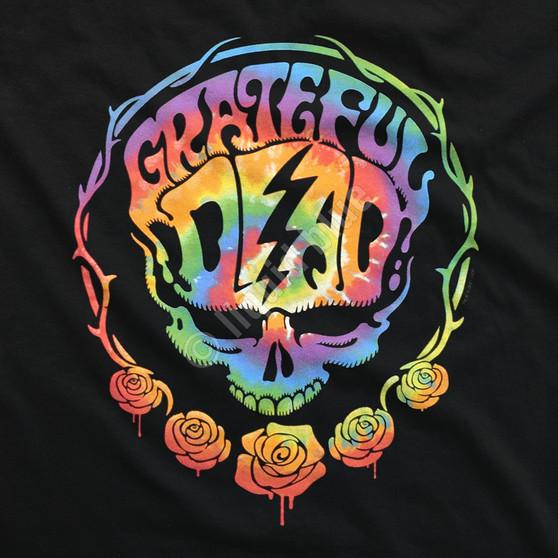 Liquid Blue Deadhead Black Sleeve Printed Hoodie