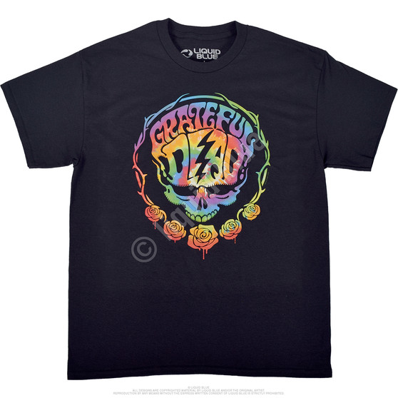 Liquid Blue Deadhead Black T-Shirt