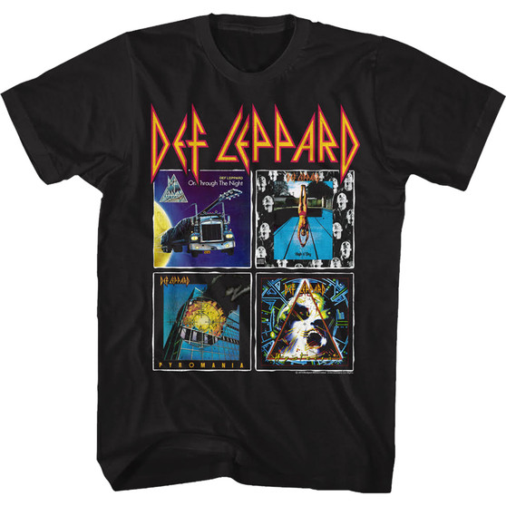 Liquid Blue Def Leppard Albums Black T-Shirt