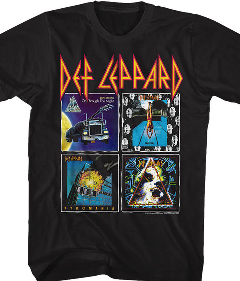liquid blue Def Leppard Albums Black T-Shirt