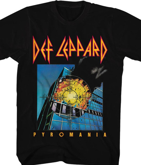 liquid blue Def Leppard Pyromania Black T-Shirt