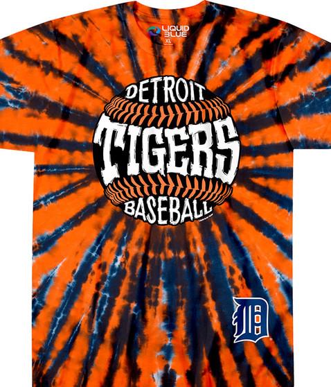 liquid blue Detroit Tigers Burst Tie-Dye T-Shirt