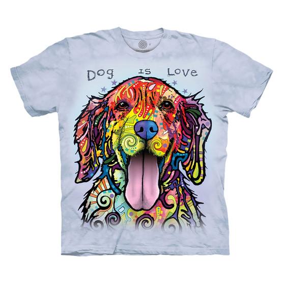 Liquid Blue Dog Is Love Classic Cotton T-Shirt