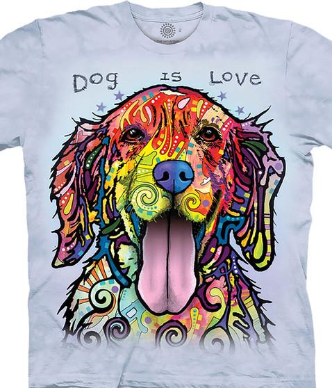 liquid blue Dog Is Love Classic Cotton T-Shirt