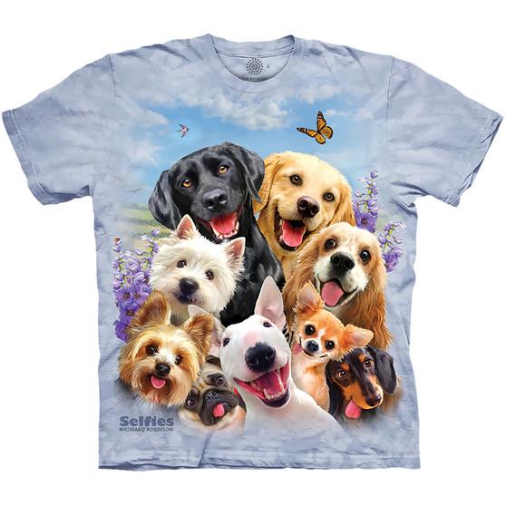 Liquid Blue Dogs Selfie Classic Cotton T-Shirt
