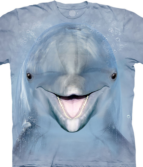 liquid blue Dolphin Face Kids' T-Shirt