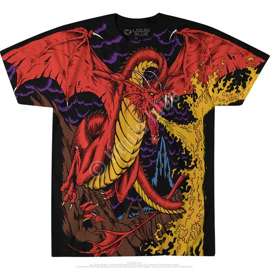 Liquid Blue Dragon Black T-Shirt