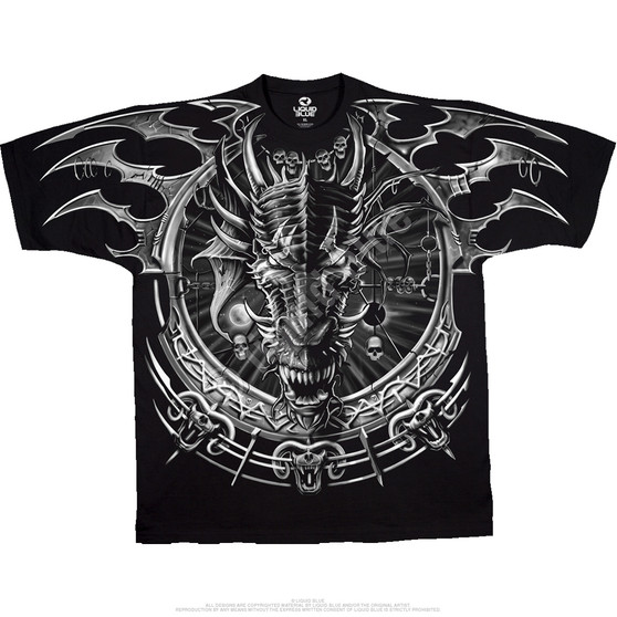 Liquid Blue Dragon Catcher Black T-Shirt