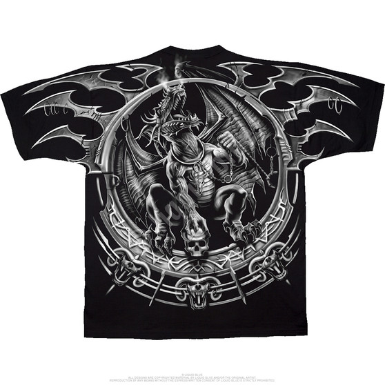 Liquid Blue Dragon Catcher Black T-Shirt