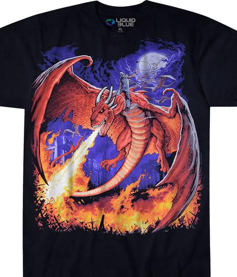 liquid blue Dragon Fire Black T-Shirt