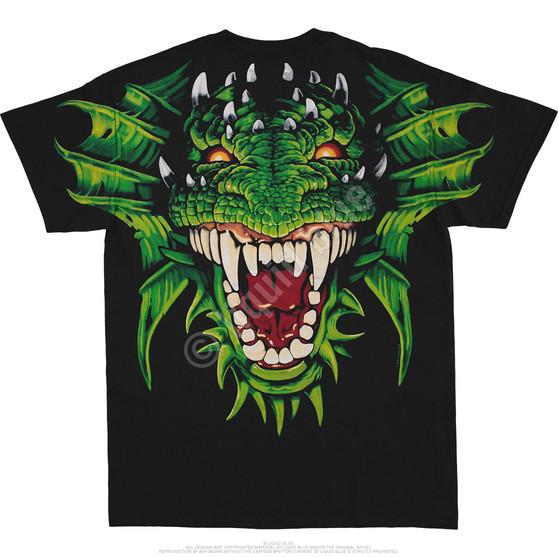 Liquid Blue Dragon Head Black T-Shirt