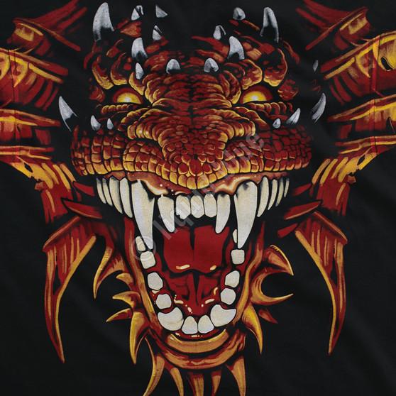Liquid Blue Dragon Head Black T-Shirt
