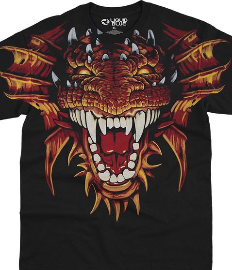 liquid blue Dragon Head Black T-Shirt