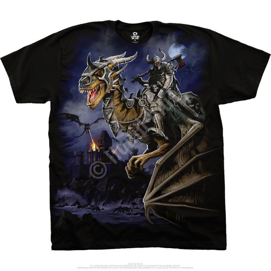 Liquid Blue Dragon Master Black T-Shirt