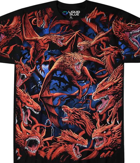 liquid blue Dragon Storm Black T-Shirt