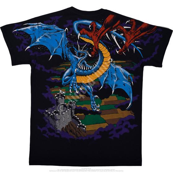 Liquid Blue Dueling Dragons Black T-Shirt