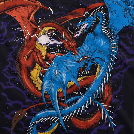 Liquid Blue Dueling Dragons Black T-Shirt