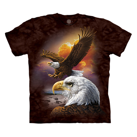 Liquid Blue Eagle & Clouds Classic Cotton T-Shirt