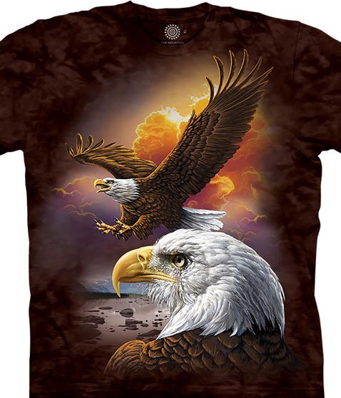 liquid blue Eagle & Clouds Classic Cotton T-Shirt