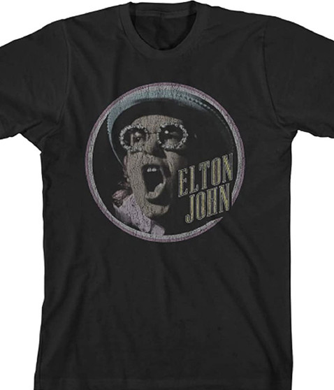 Liquid Blue Elton John Homage 2 Black T-Shirt