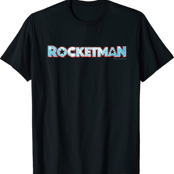 liquid blue Elton John Rocketman Black T-Shirt