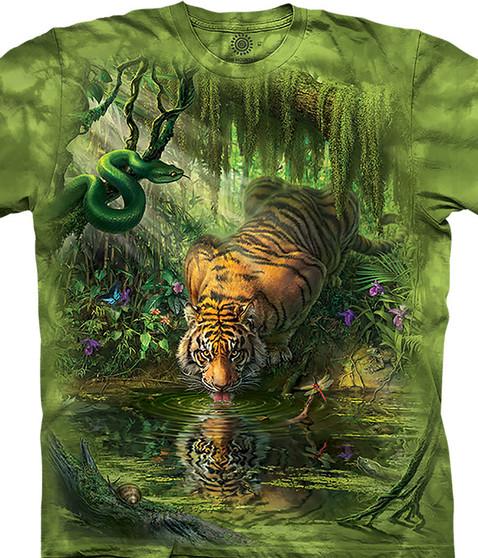liquid blue Enchanted Tiger Classic Cotton T-Shirt