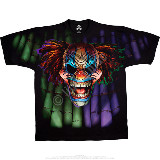 Liquid Blue Evil Clown Black T-Shirt