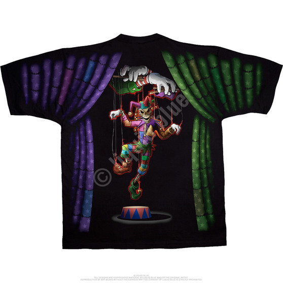 Liquid Blue Evil Clown Black T-Shirt