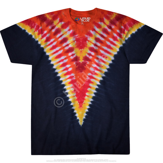 Liquid Blue Fiery V Unprinted Tie-Dye T-Shirt