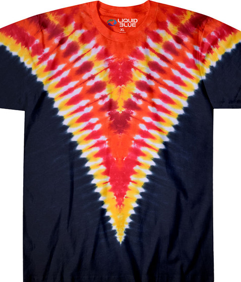 liquid blue Fiery V Unprinted Tie-Dye T-Shirt