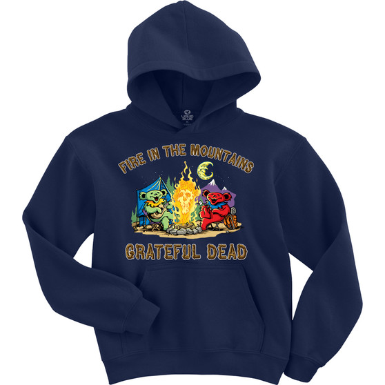 Liquid Blue Fire In The Mountain Navy Hoodie