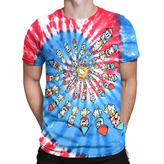 Liquid Blue Fireworks Spiral Tie-Dye T-Shirt