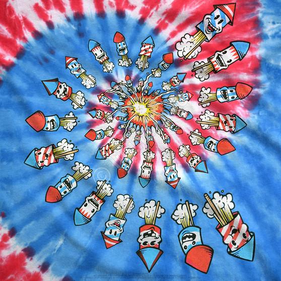 Liquid Blue Fireworks Spiral Tie-Dye T-Shirt