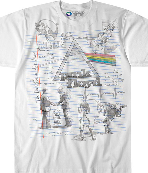 liquid blue Floyd Sketch White T-Shirt