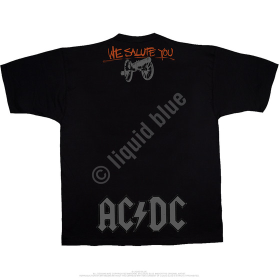 Liquid Blue For Those About To Rock Black T-Shirt