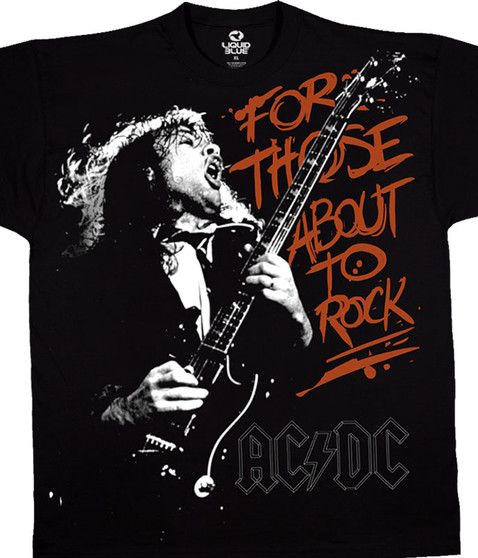 liquid blue For Those About To Rock Black T-Shirt