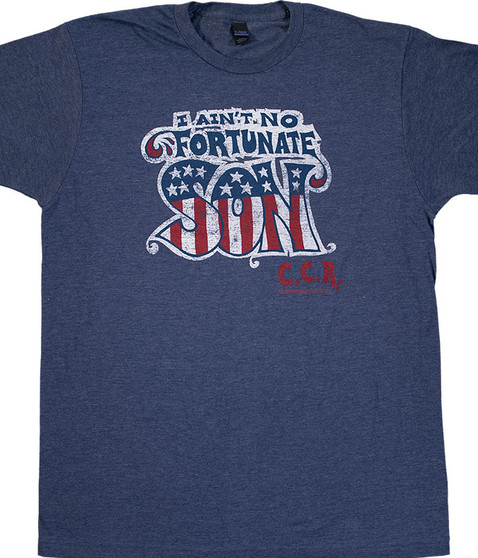 liquid blue Fortunate Son Blue Poly Cotton T-Shirt